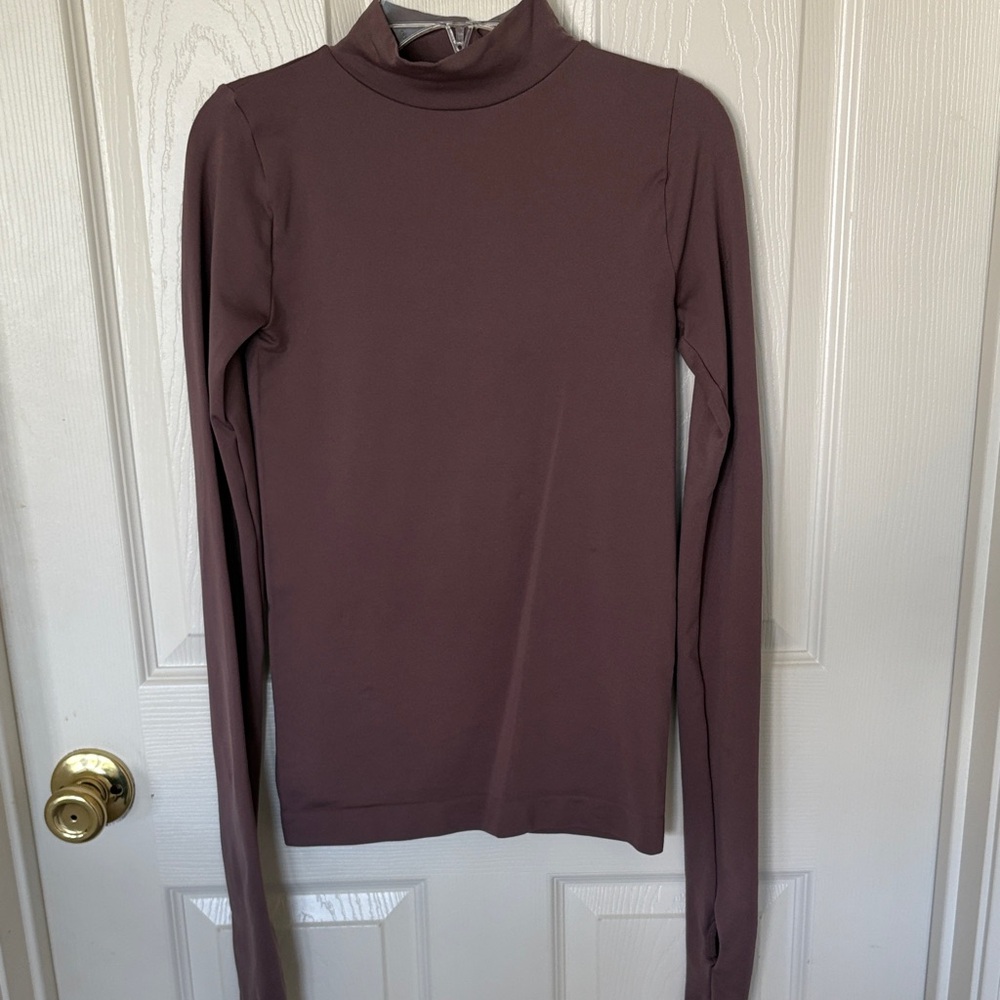 Intimately Free People Long Sleeve Mock Neck Top - Mauve; size XS